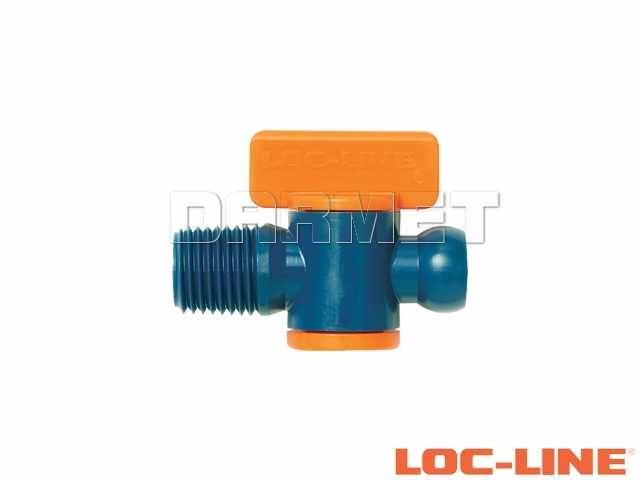 Zawór z gwintem zewnętrznym NPT 1/4", system 1/4" - LOC-LINE (29452.1)