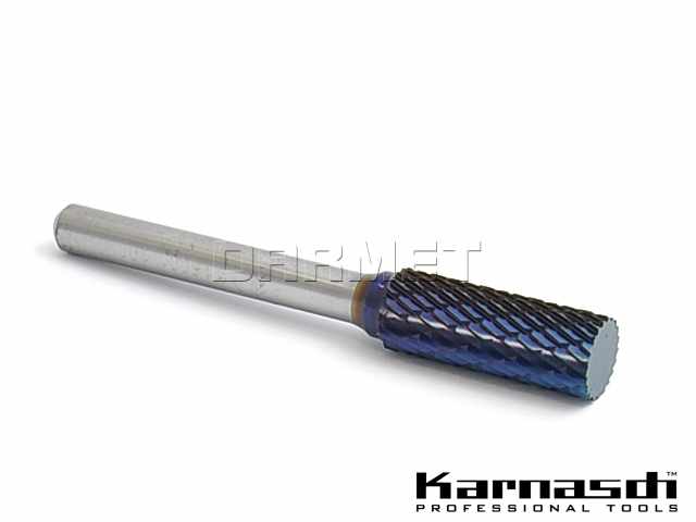 Pilnik obrotowy walcowy ZYA z powłoką Blue-Tec, frez do metalu - 10 x 20MM, długość 170MM, chwyt 6MM - KARNASCH (115001-095)