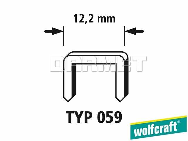 Zszywki tapicerskie o szerokim grzbiecie typu 059, wymiary: 8 mm x 12,2 mm - 1250 sztuk - WOLFCRAFT WF7203000