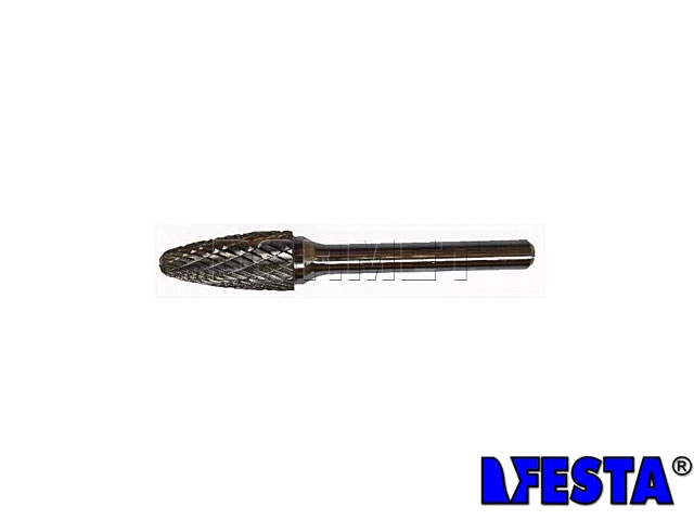 Pilnik obrotowy łukowy z czołem kulistym RBF | frez do metalu | 8MM x 20MM | chwyt 6MM | długość 64MM - FESTA Standard