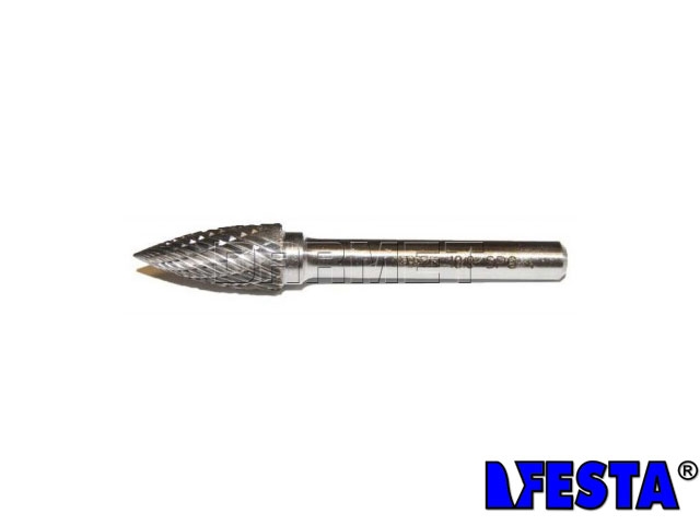 Pilnik obrotowy łukowy ostry SPG | frez do metalu | 12MM x 25MM | chwyt 6MM | długość 65MM - FESTA