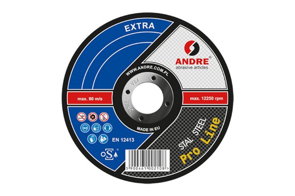 Tarcza do cięcia metalu | PRO-LINE | wersja EXTRA | typ 41 | 125 x 2,5 x 22,2 mm | 95A 30T - ANDRE 020021