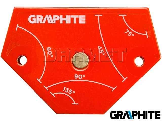 Spawalniczy kątownik magnetyczny, 64 x 95 x 14MM, udźwig: 11.4KG - GRAPHITE (56H904)