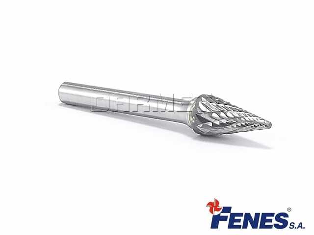 Pilnik obrotowy stożkowy ostry SKM | frez do metalu 3x11 MM | chwyt 3 MM | długość 38 MM - FENES 0641-500-045-030