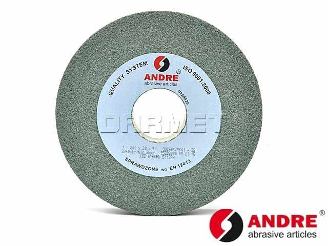 Kamień szlifierski 200 x 20 x 51 mm | ściernica płaska | typ 1 | 99C 60K - ANDRE 511379