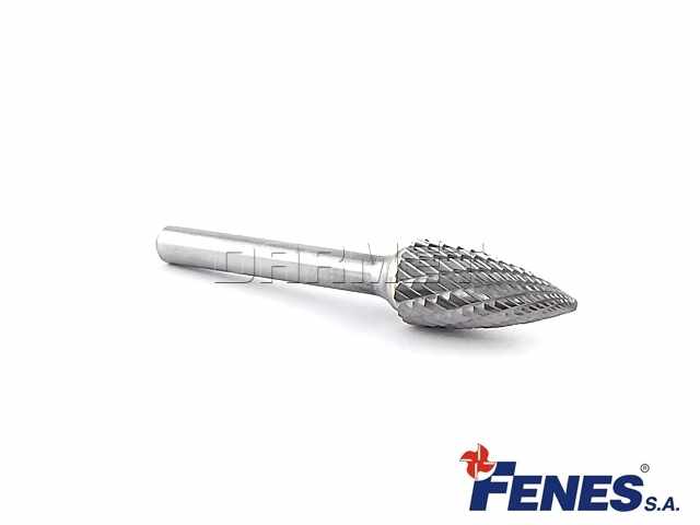 Pilnik obrotowy łukowy ostry SPG | frez do metalu 6x13 MM | chwyt 3 MM | długość 50 MM - FENES 0641-500-030-060