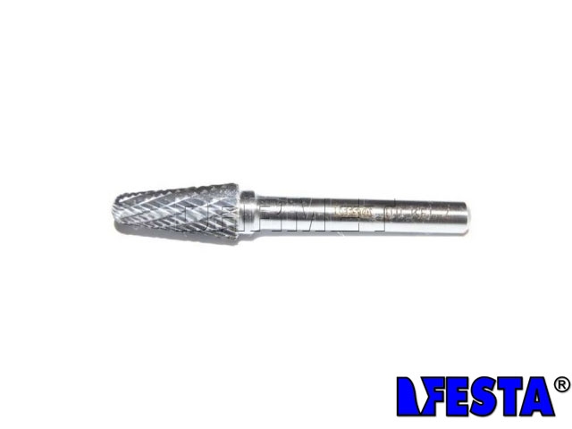 Pilnik obrotowy stożkowy z czołem kulistym KEL | frez do metalu | 12MM x 25MM | chwyt 6MM | długość 65MM - FESTA