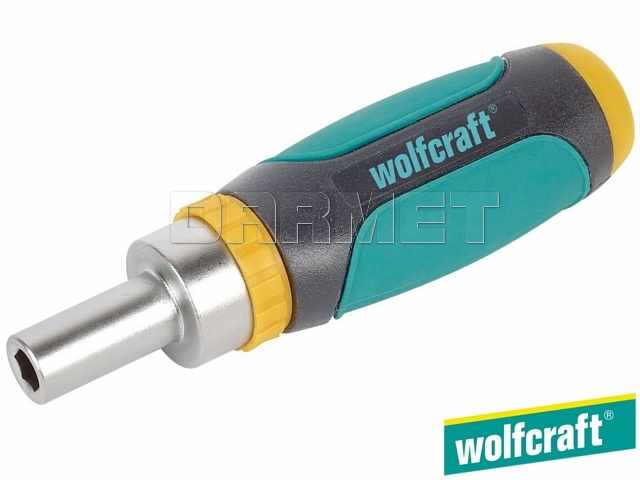 Wkrętak do końcówek z mechanizmem zapadkowym, gniazdo sześciokątne: 1/4", długość: 116 mm - WOLFCRAFT WF1237000