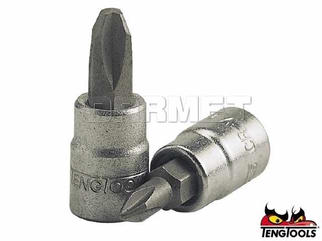 Nasadka wkrętakowa 1/4" do nacięć krzyżowych Phillips, M141303-C - PH3 x 32MM - TENGTOOLS (6826-0306)