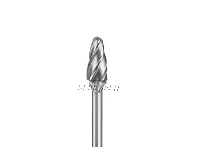 Pilnik obrotowy łukowy z czołem kulistym RBF, frez do aluminium i tworzyw sztucznych VHM - 16 x 25 mm Standard Line - F162506-ALU