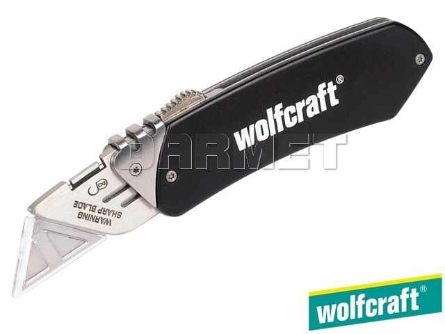 Aluminiowy nóż rekreacyjny z wysuwanym ostrzem - WOLFCRAFT WF4124000