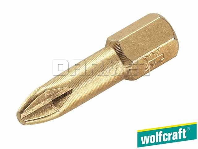 Końcówka wkrętaka krzyżowe Phillips z pokryciem diamentowym, długość: 25 mm, rozmiar: PH3 - WOLFCRAFT WF1307000