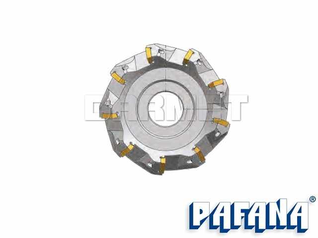 Frez składany nasadzany 125 mm czołowy do frezowania płaszczyzn i fazowania krawędzi | 9-ostrzowy - R640.22-125 - PAFANA