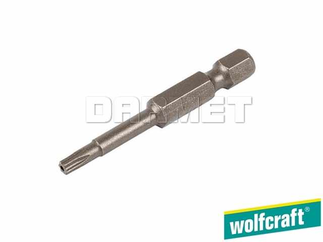 Końcówki wkrętaków TORX z otworem, długość: 50 mm, rozmiary: TX7, TX8, TX9 - 3 sztuki - WOLFCRAFT WF1260000