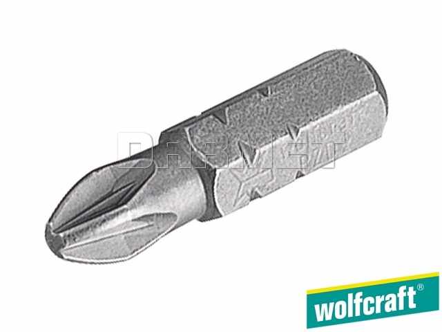 Końcówki krzyżowe Pozidriv, długość: 25 mm, rozmiar: PZ2 - 6 sztuk - WOLFCRAFT WF1534000