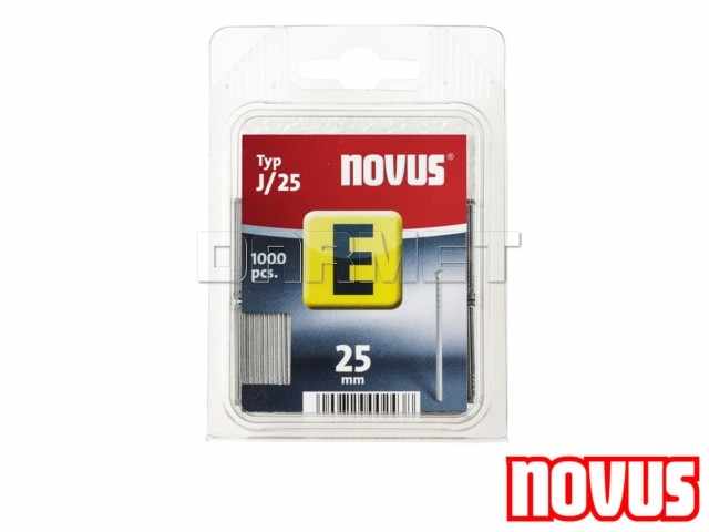 Gwoździe tapicerskie typ J, wymiary: 25 mm x 2 mm - 1000 sztuk - NOVUS NV044-0065