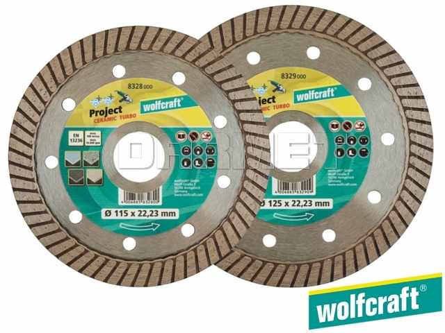 Tarcza diamentowa do cięcia ”Project Ceramic”, 125 x 10 x 22,2 mm - WOLFCRAFT WF8329000