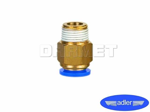 Końcówka AUTO z gwintem zewnętrznym 1/8" na przewód 4MM - ADLER (0114.90)