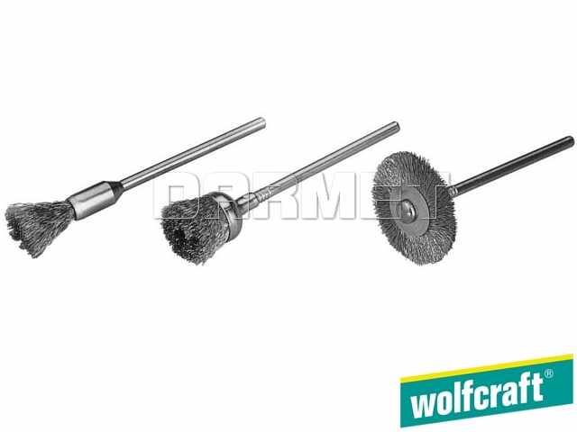 Zestaw mini szczotek drucianych, 3 sztuki - WOLFCRAFT WF2114000