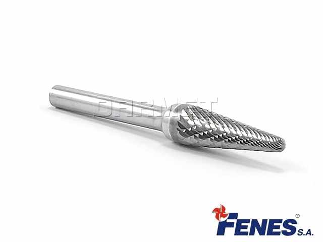 Pilnik obrotowy stożkowy z czołem kulistym KEL | frez do metalu 3x13 MM | chwyt 3 MM | długość 38 MM - FENES 0641-500-040-040