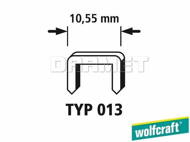 Zszywki tapicerskie o szerokim grzbiecie typu 013, wymiary: 8 mm x 10,55 mm - 1400 sztuk - WOLFCRAFT WF7057000