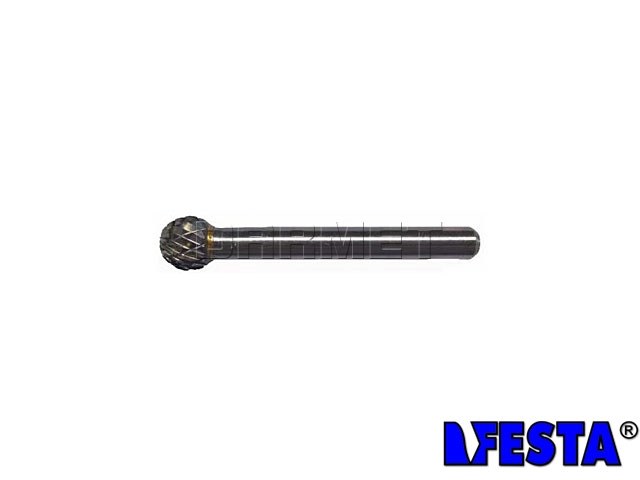 Pilnik obrotowy kulisty KUD | frez do metalu | 10MM x 9MM  | chwyt 6MM | długość 53MM - FESTA Standard