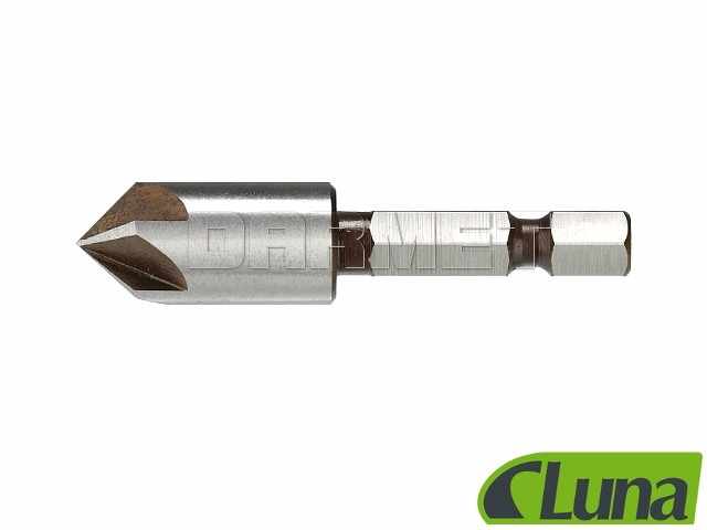 Pogłębiacz stożkowy 5-ostrzowy 90° z chwytem szesciokątnym 1/4" do drewna, średnica 12mm - LUNA (20047-0201)