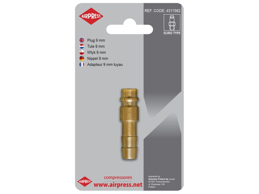 Wtyk na wąż 9 mm Euro Airpress 4311562