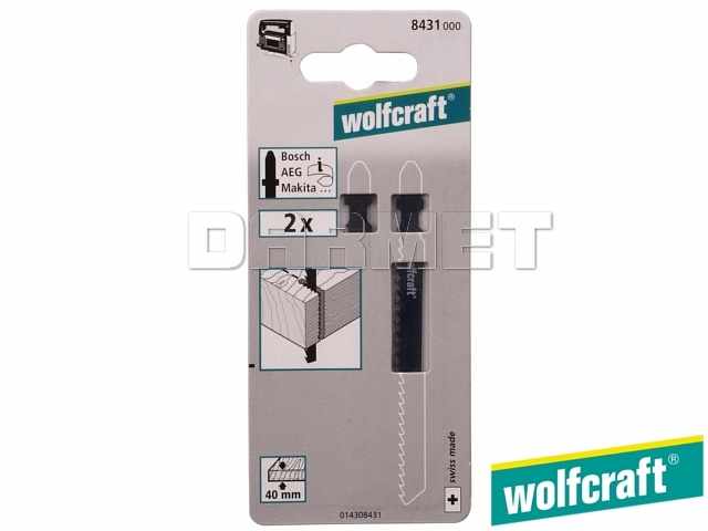 Brzeszczoty do wyrzynarek z trzpieniem "T", do metalu, długość robocza: 53 mm - 2 sztuki - WOLFCRAFT WF8434000