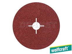 Krążki ścierne fibrowe do dysków szlifierskich, granulacja: 60, średnica: 180 mm - 5 sztuk - WOLFCRAFT WF2472000