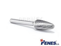 Pilnik obrotowy łukowy z czołem kulistym RBF | frez do metalu 6x16 MM | chwyt 6 MM | długość 50 MM - FENES 0641-500-025-065