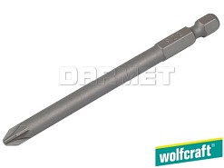 Końcówka wkrętaka krzyżowa Pozidriv, bardzo długa, długość: 89 mm, rozmiar: PZ1 - WOLFCRAFT WF1244000