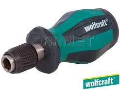 Wkrętak z adapterem do końcówek wkrętaków, gniazdo sześciokątne: 1/4", długość: 90 mm - WOLFCRAFT WF1239000