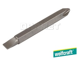 Końcówki wkrętaków podwójne, długość: 60MM, rozmiary: PZ1 x 4,5 mm i PZ2 x 5,5 mm - 2 sztuki - WOLFCRAFT WF2408000