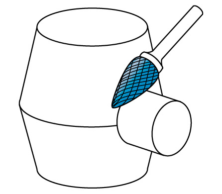 Pilnik obrotowy - wizualizacja obróbki