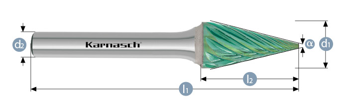 Pilnik obrotowy stożkowy ostry - Karnasch