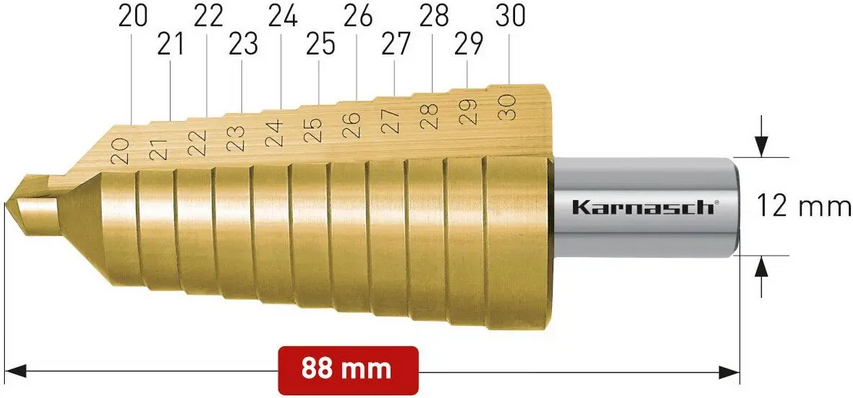 Wiertło stożkowe stopniowe - KARNASH (213010)