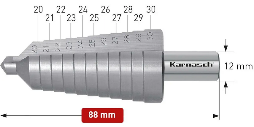 Wiertło stożkowe stopniowe - KARNASH (213013)