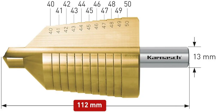 Wiertło stożkowe stopniowe - KARNASH (213020)