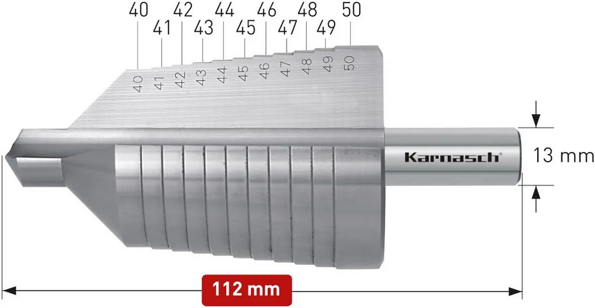 Wiertło stożkowe stopniowe - KARNASH (213023)