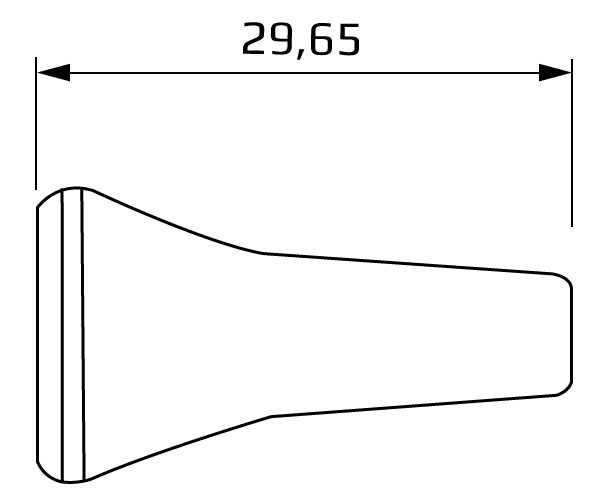 dysza okrągła 3,5 mm system 1/4 - wymiary