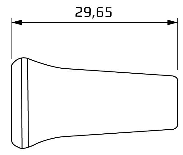 dysza okrągła 7,0 mm system 1/4 - wymiary