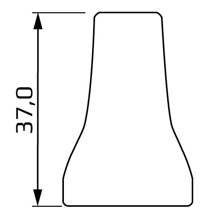 dysza okrągła 9,6 mm system 1/2 - wymiary