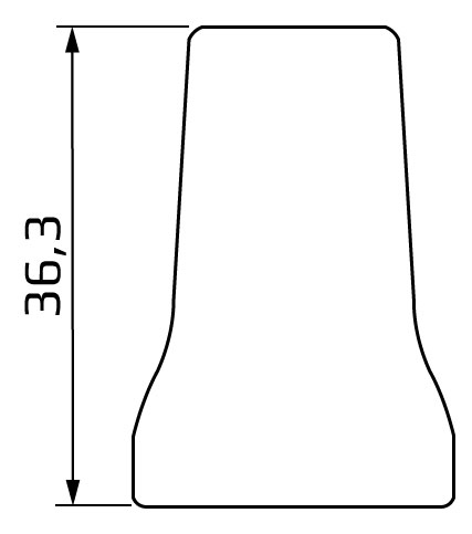 dysza okrągła 12,5 mm system 1/2 - wymiary