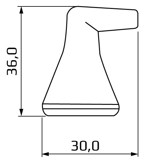 Dysza kątowa 6,7 mm - wymiary