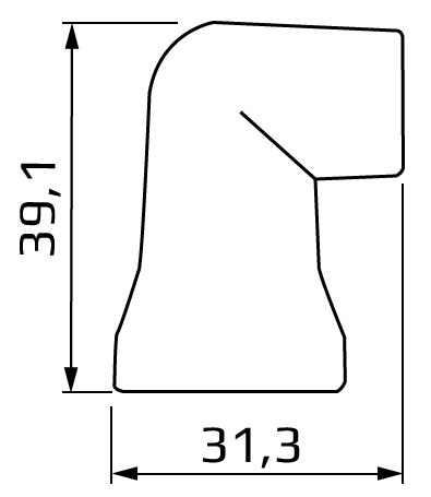 Dysza kątowa 12,5 mm - wymiary