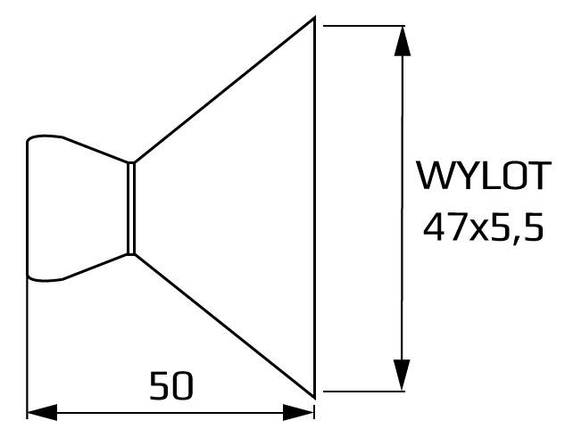 dysza płaska 47x5,5mm system 3/4 - wymiary