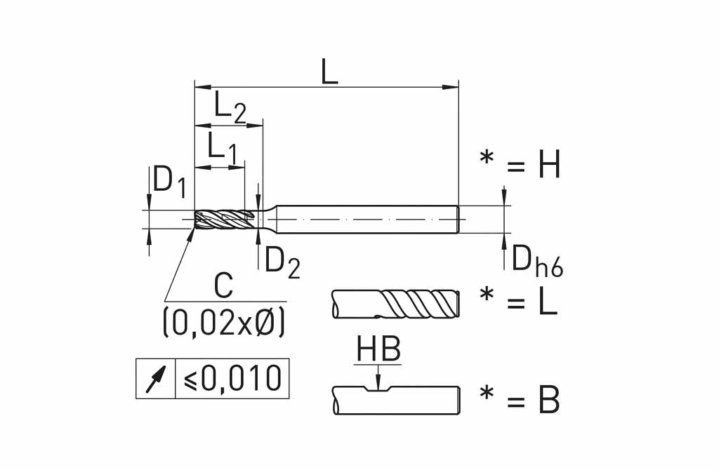 Frez HAIMER BASIC MILLi - wymiary