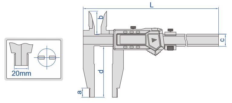 suwmiarka elektroniczna insize 1136-301 - wymiary