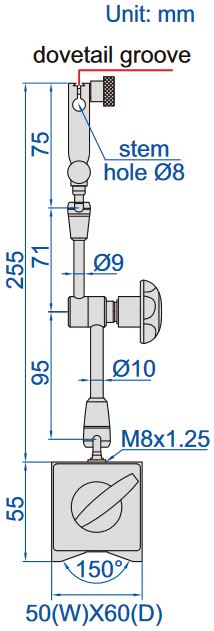 Statyw magnetyczny przegubowy z zaciskiem hydraulicznym INSIZE 6229-1000